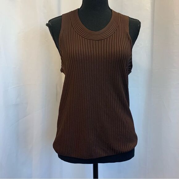 MANGO brown knit tank top Sz M - Picture 9 of 9